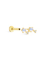 kosiner jewelry S925 Cluster Moonstone Flatback Stud