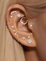 kosiner jewelry S925 Cluster Moonstone Flatback Stud