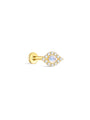 kosiner jewelry S925 Devil's Eye Moonstone Flatback Stud