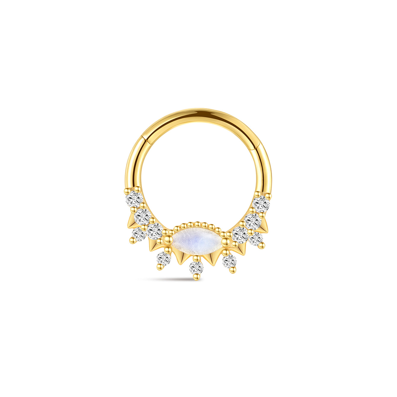 kosiner jewelry S925 Devil's Eye Moonstone Cartilage Hoop Earring