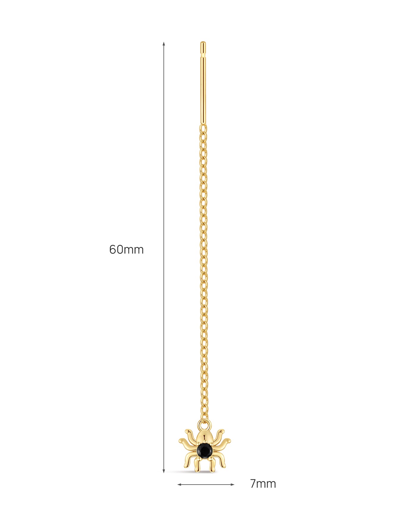 925 Sterling Zilver Halloween CZ Spider Chain Kwastje Oorbellen