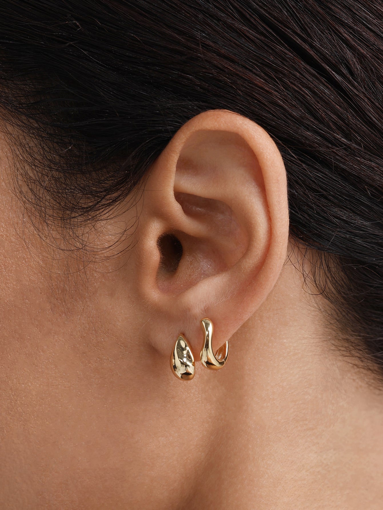 Borchie a goccia classiche in oro 18 carati Vermeil Flow