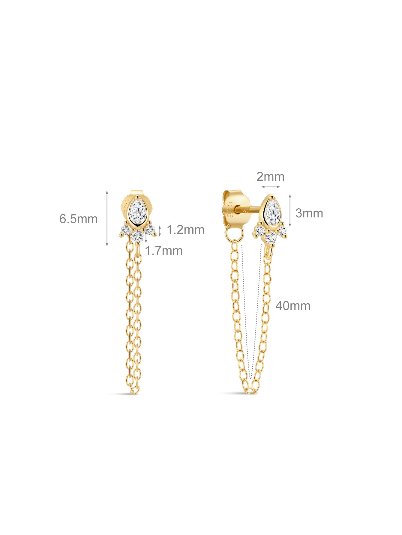 18K gouden Vermeil Flow druppel kwastjes