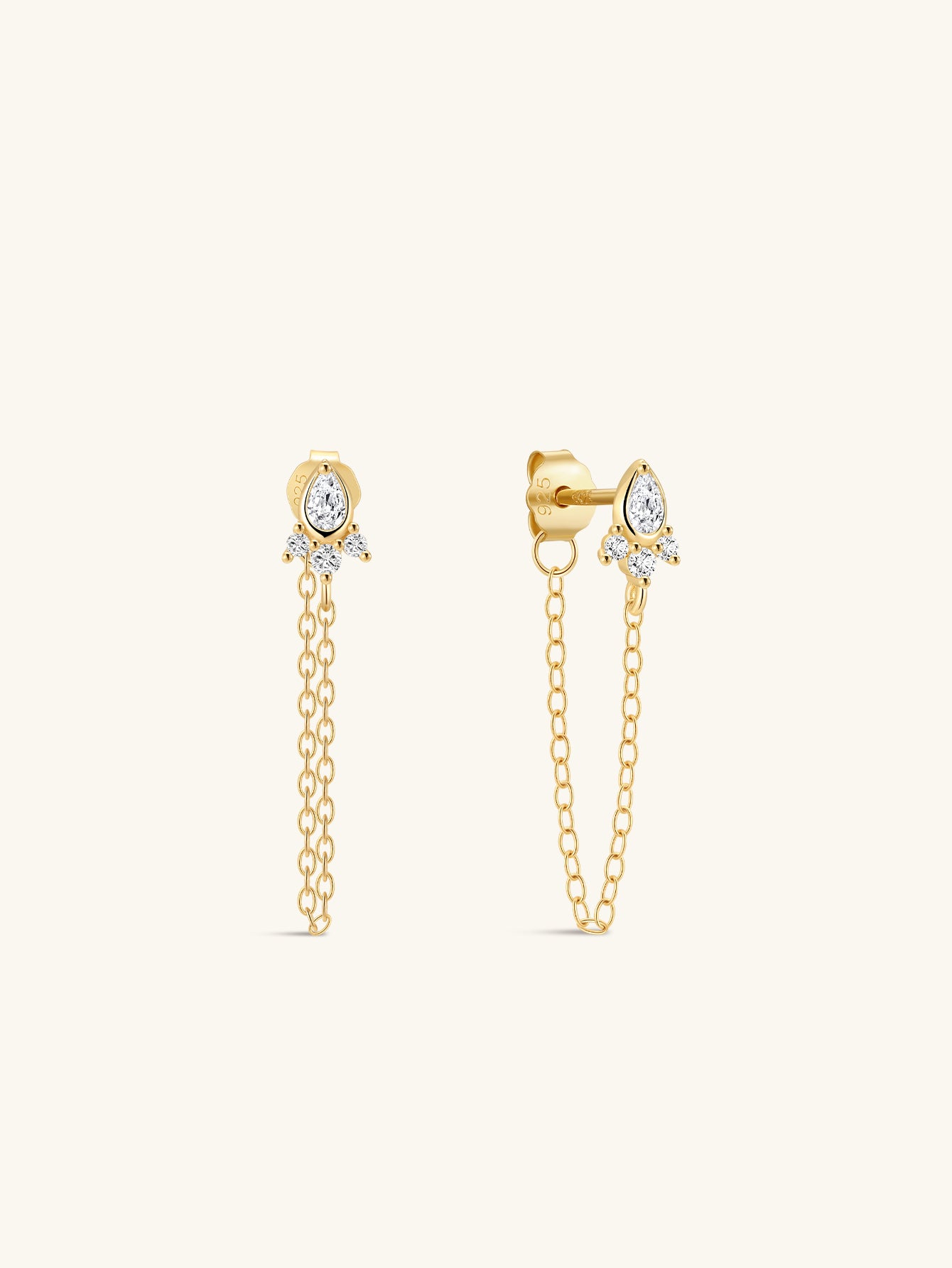 18K Gold Vermeil Flow Droplet Tassel Studs