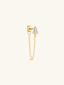 Kosiner Jewelry KOSINER Flow 18K Gold Vermeil Pear Chain Pendant Ear Piercing Stud