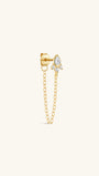 Kosiner Jewelry KOSINER Flow 18K Gold Vermeil Pear Chain Pendant Ear Piercing Stud