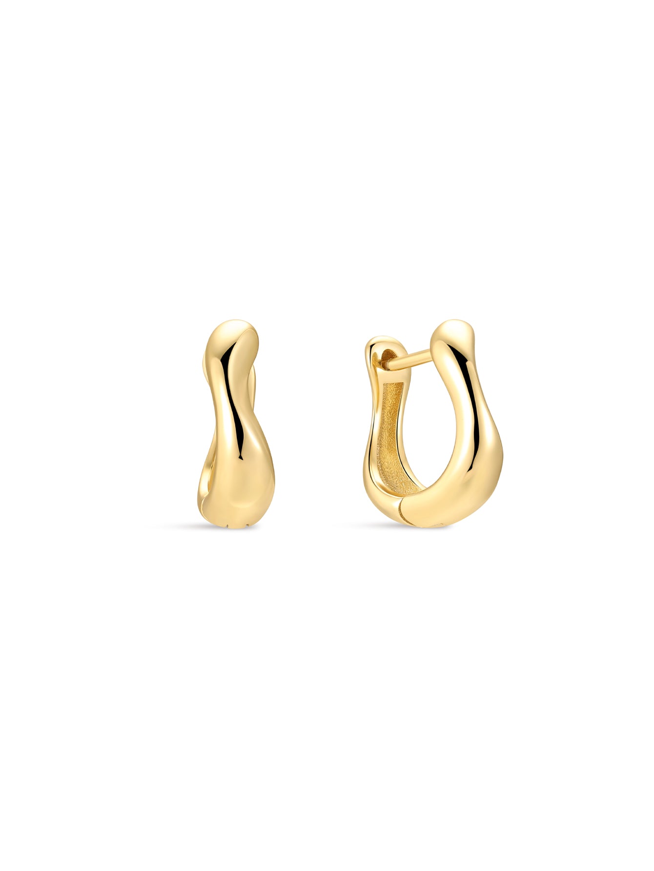 18k Gold Vermeil Flow Hoops