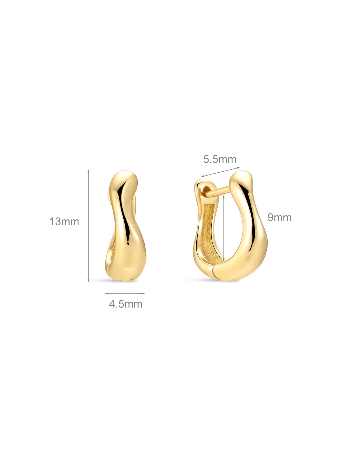 18k Gold Vermeil Flow Hoops