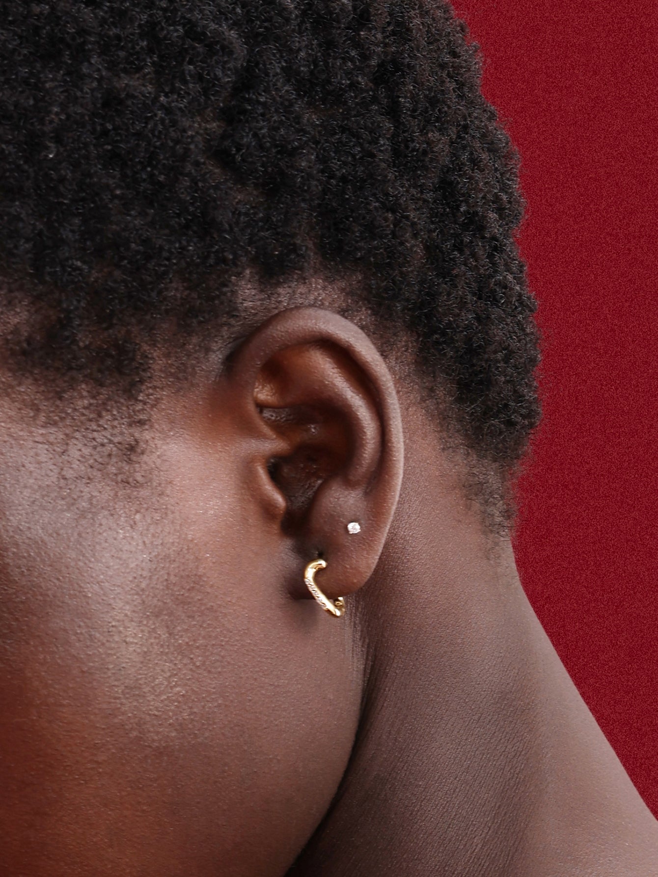 18K Gold Vermeil Flow CZ Hoops