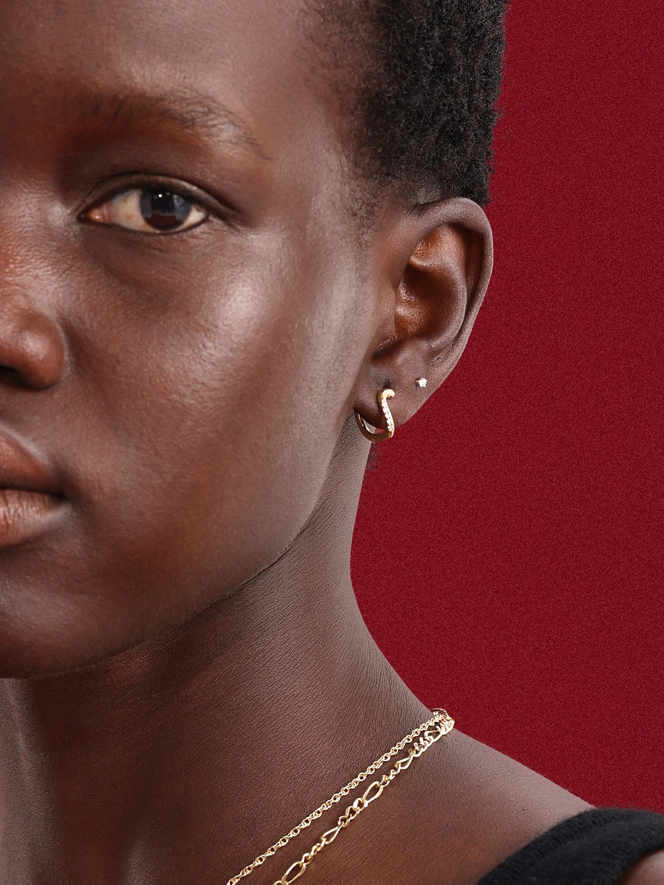 18K Gold Vermeil Flow CZ Hoops