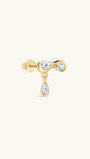 18K Gold Vermeil Flow CZ Droplet Studs