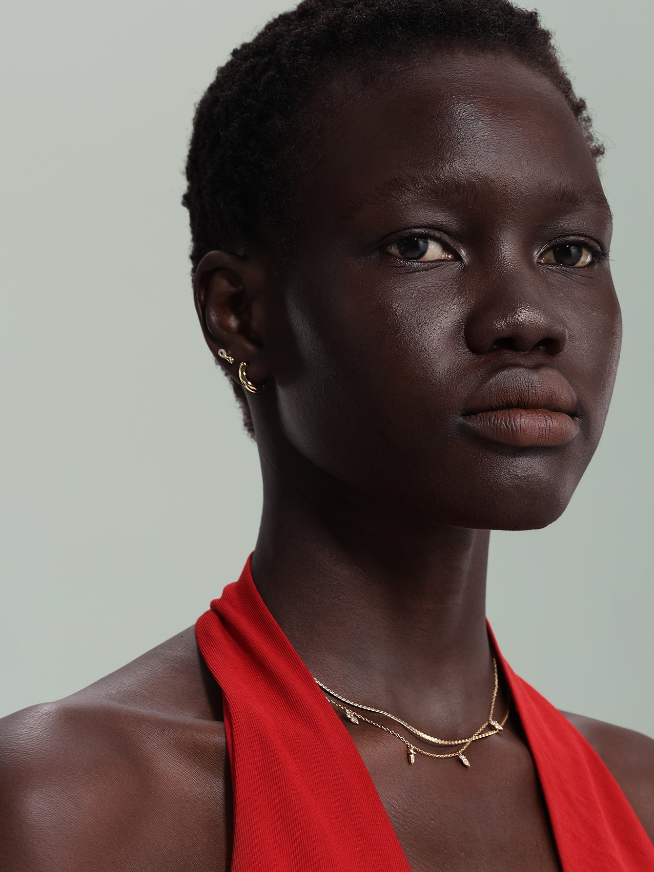 Pinos de gotas orgânicas de fluxo vermeil em ouro 18K