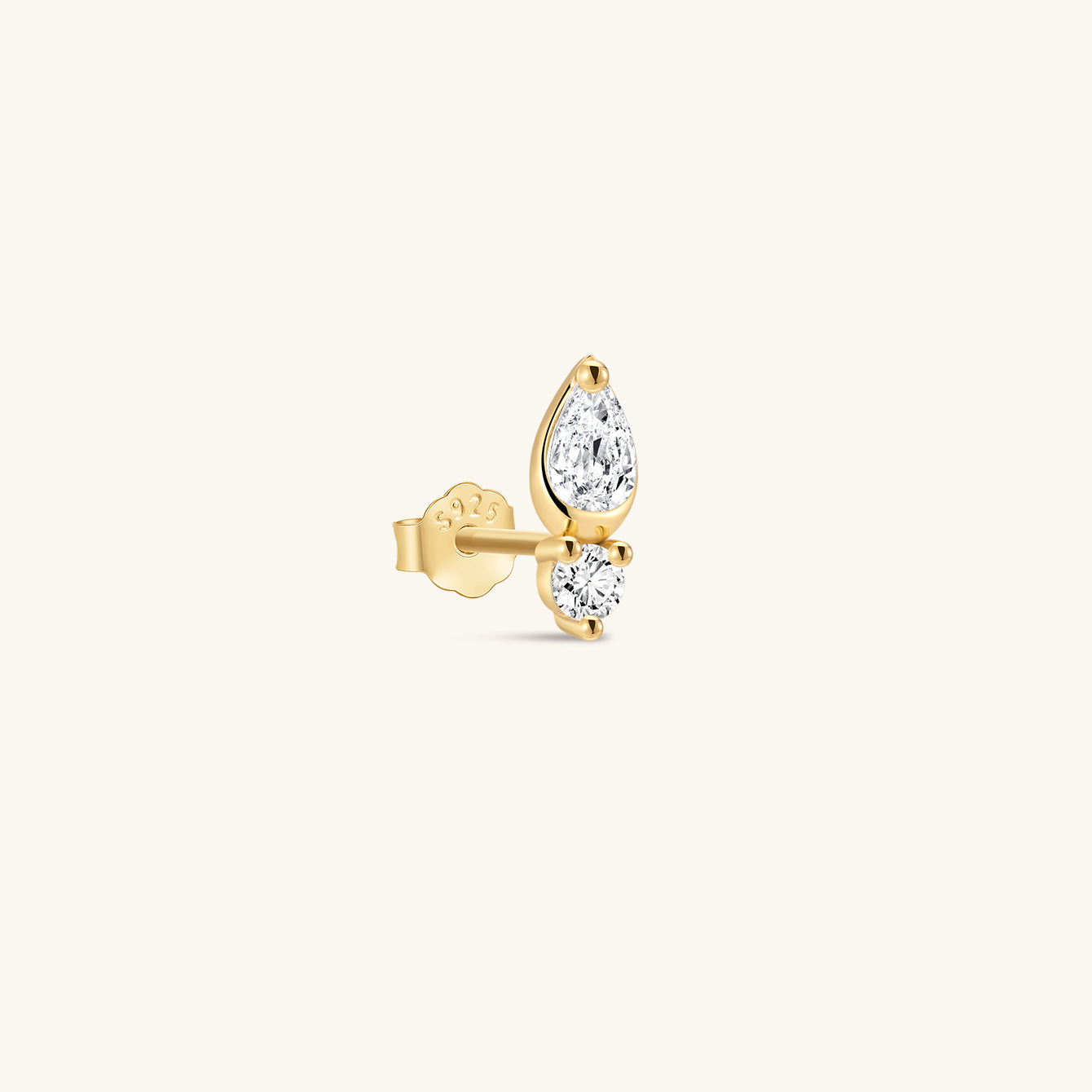 Kosiner Jewelry KOSINER Flow 18K Gold Vermeil Minimalist Pear Ear Piercing Stud