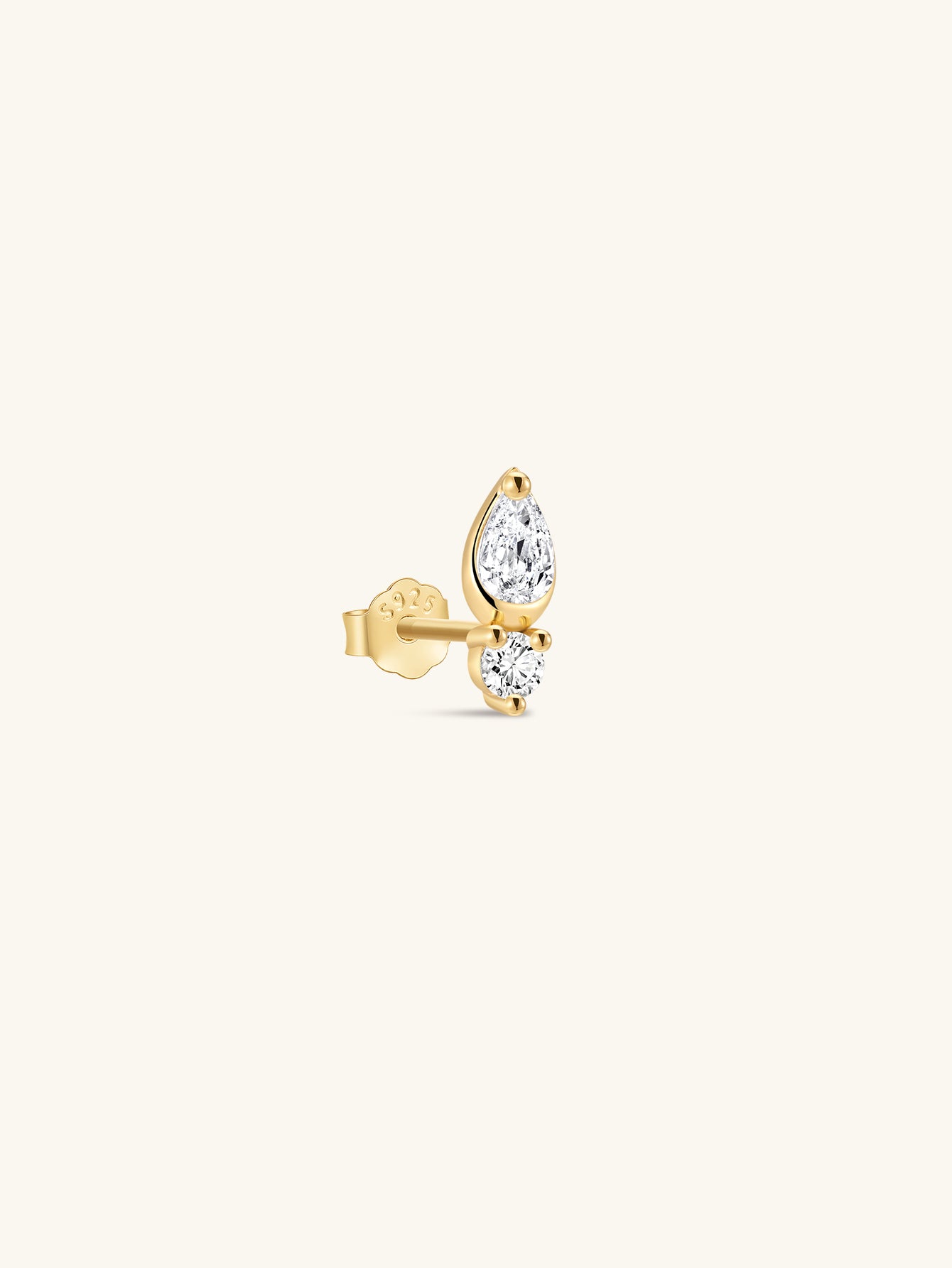 Kosiner Jewelry KOSINER Flow 18K Gold Vermeil Minimalist Pear Ear Piercing Stud