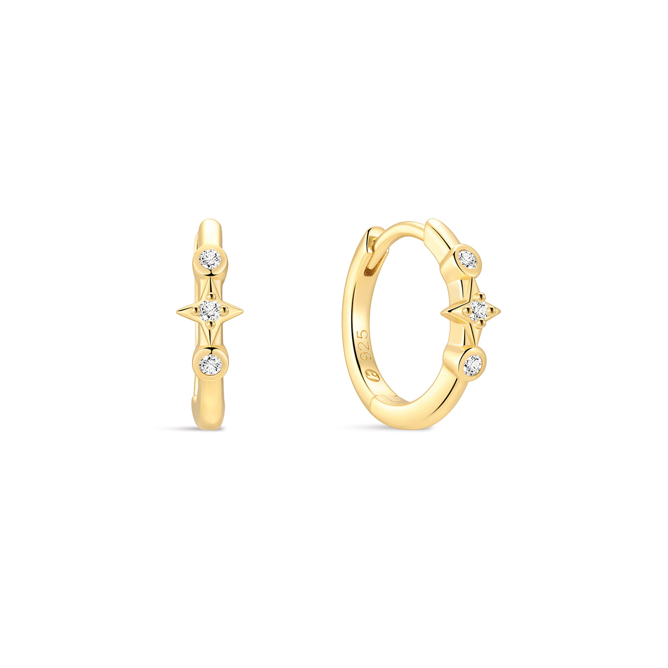 Étoile CZ Hoops in 18K Gold Vermeil