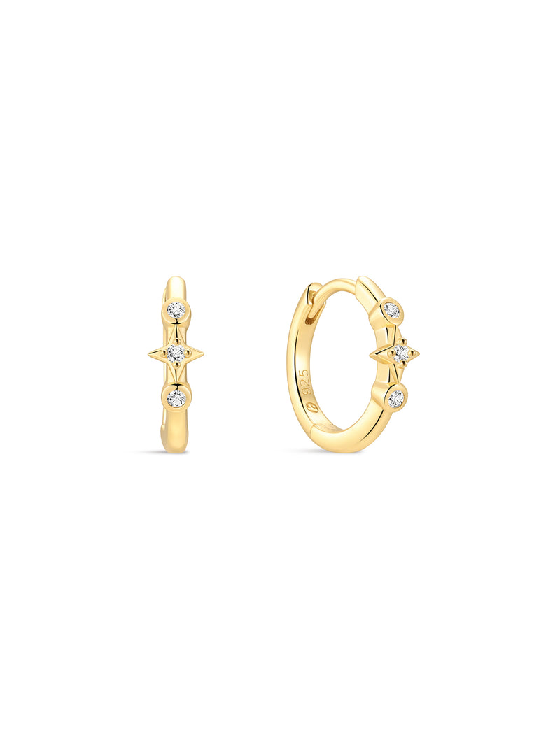 Étoile CZ Hoops in 18K Gold Vermeil