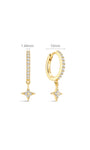 kosiner bijoux Étoile Pavé Boucles d'oreilles Huggies pendantes