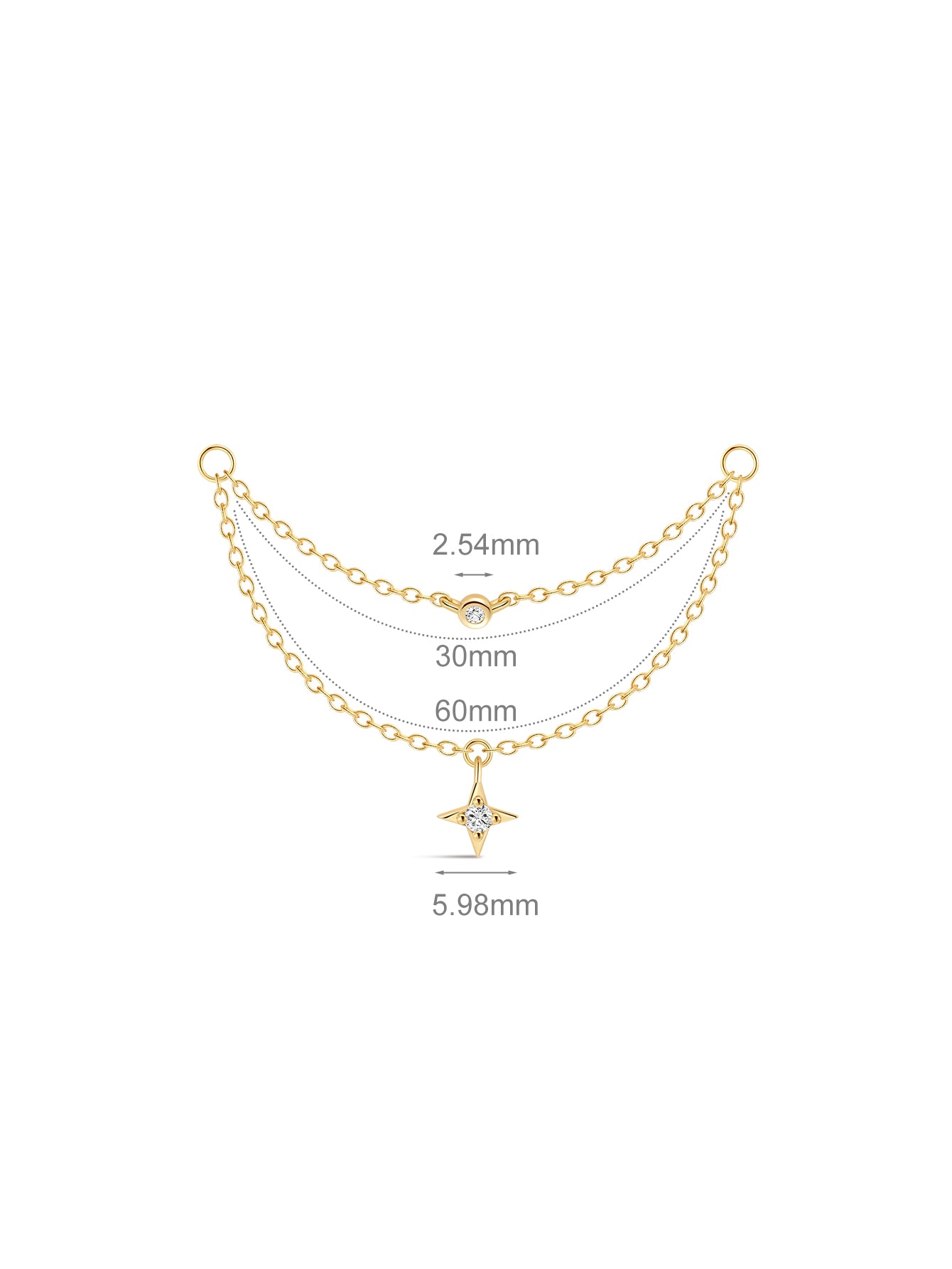 Étoile Double-layer Tassel Chain in 18K Gold Vermeil