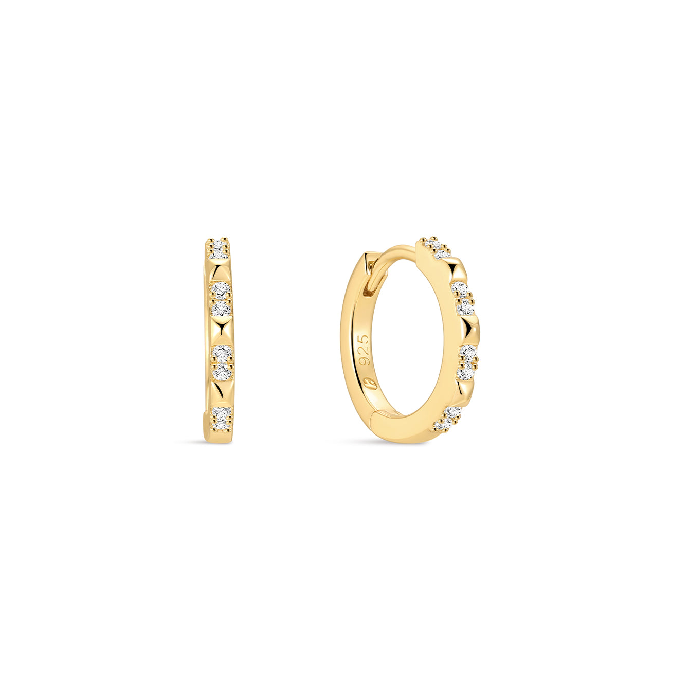 Créoles géométriques prisme en vermeil en or 18 carats