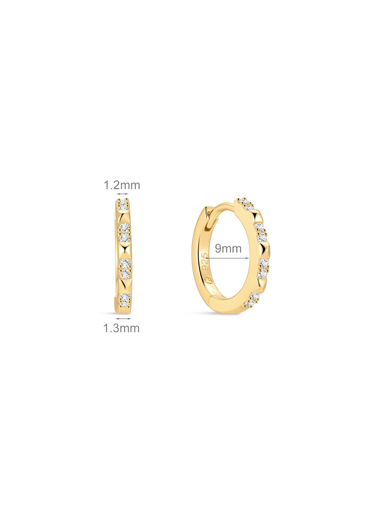 Créoles géométriques prisme en vermeil en or 18 carats