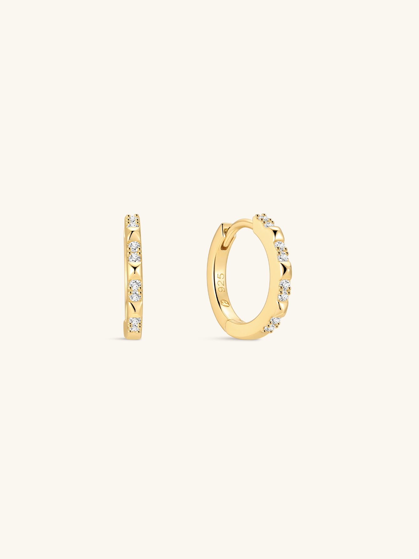 18K Gold Vermeil Prism Geometric Hoops