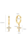 Kosiner Jewelry KOSINER 18K Gold Vermeil Delicate Cross Drop Hoop
