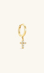 Kosiner Jewelry KOSINER 18K Gold Vermeil Delicate Cross Drop Hoop