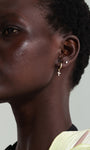 Kosiner Jewelry KOSINER 18K Gold Vermeil Delicate Cross Drop Hoop