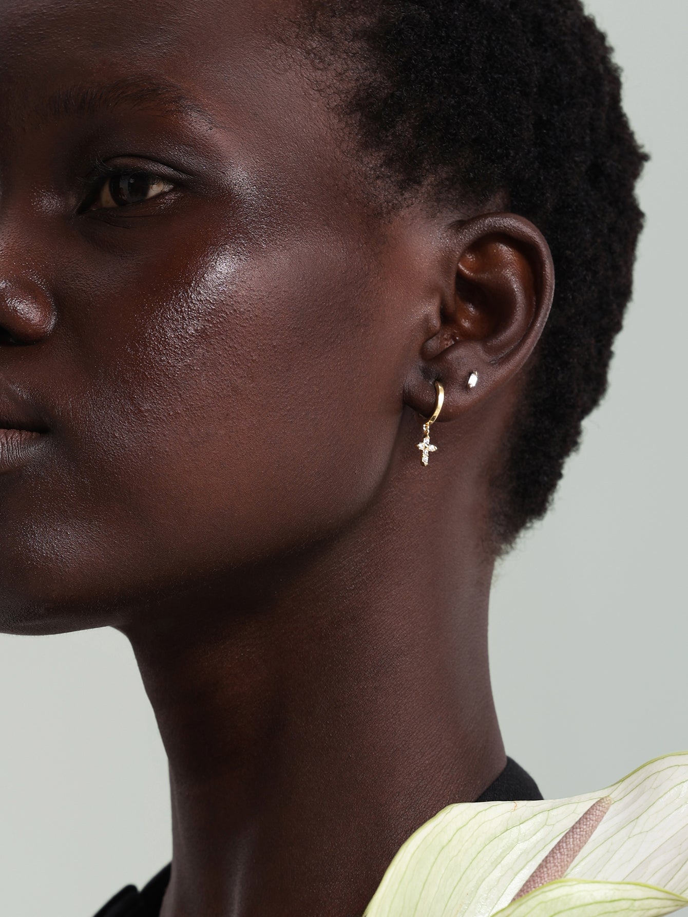 Aros Cruz Prisma Oro Vermeil 18K