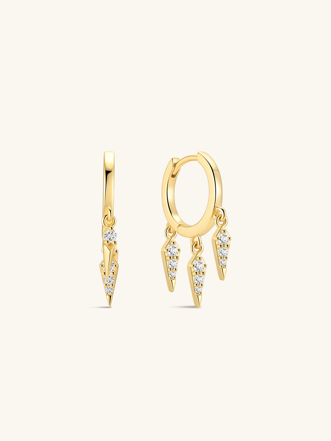 18K Gold Vermeil Prism Rivet Hoops