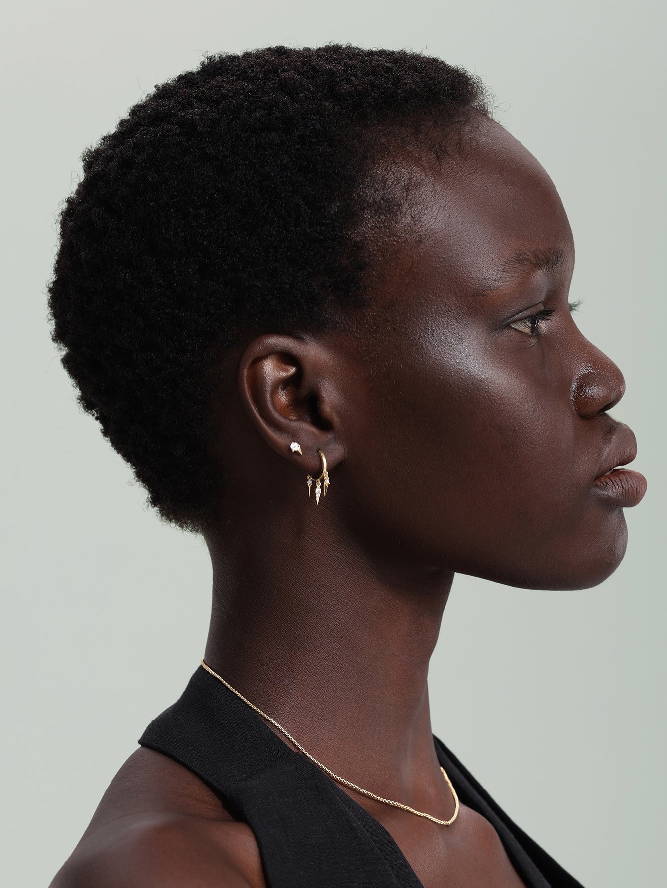 Créoles à rivets prisme en vermeil en or 18 carats