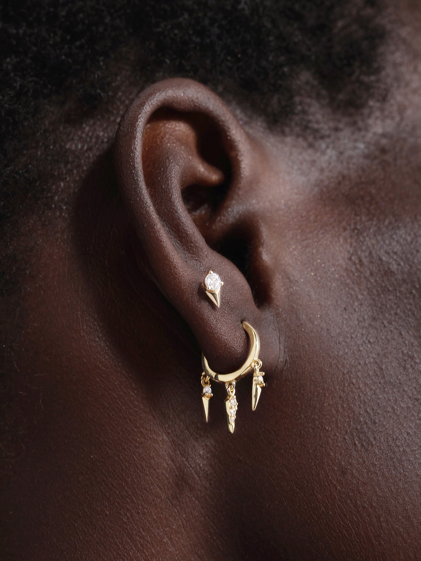 18K Gold Vermeil Prism Rivet Hoops