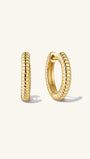 Essentials Classic Ridge Huggies in Gold Plated Sterling Silver