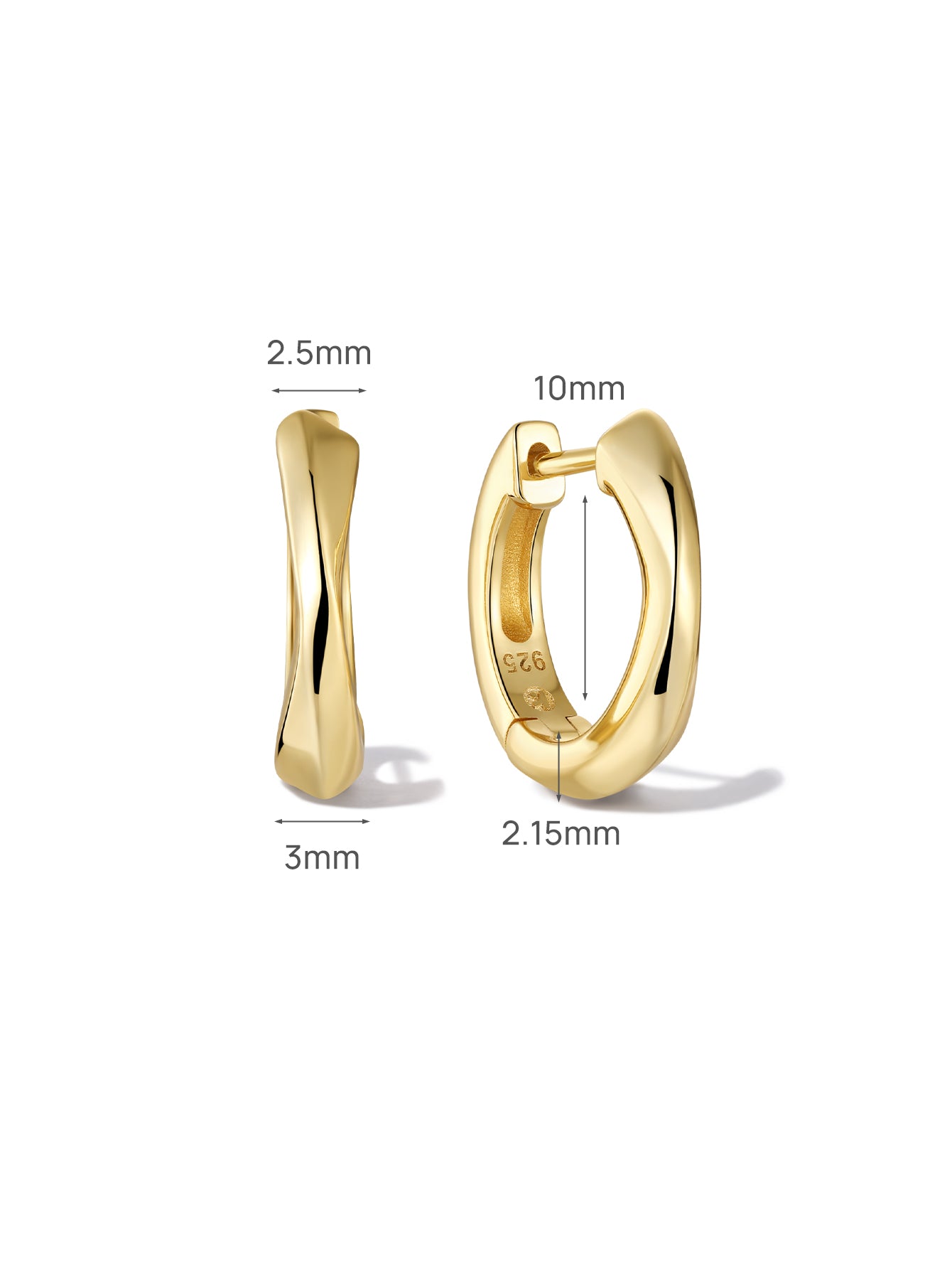 Essentials Twisted Huggies in Gold Plated Sterling Silver