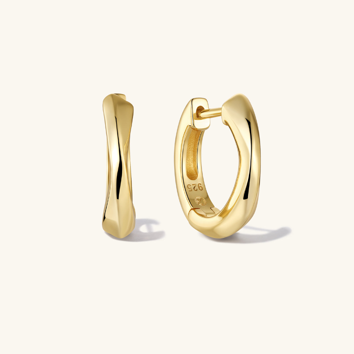 Essentials Twisted Huggies in Gold Plated Sterling Silver