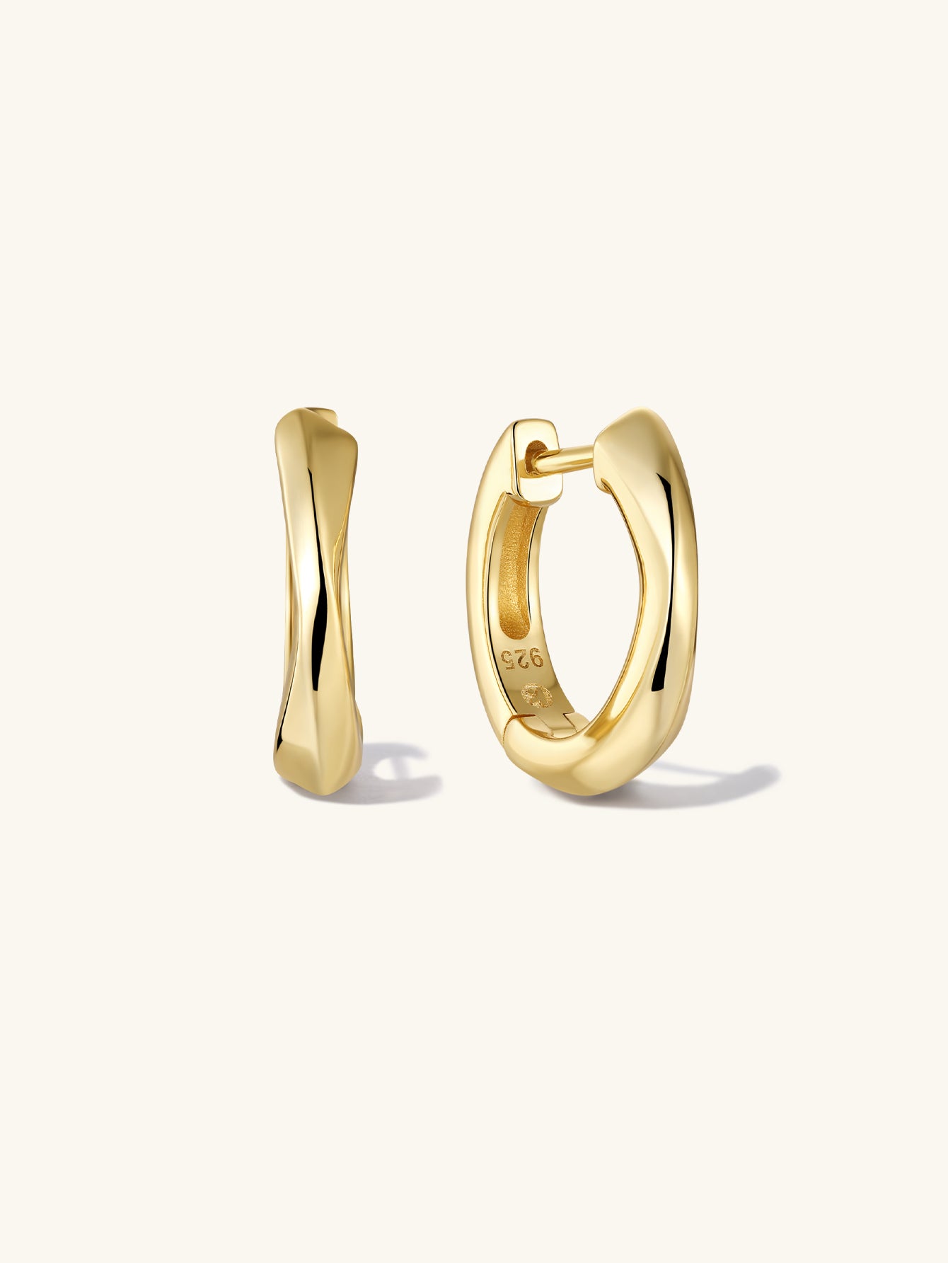 Essentials Twisted Huggies in Gold Plated Sterling Silver