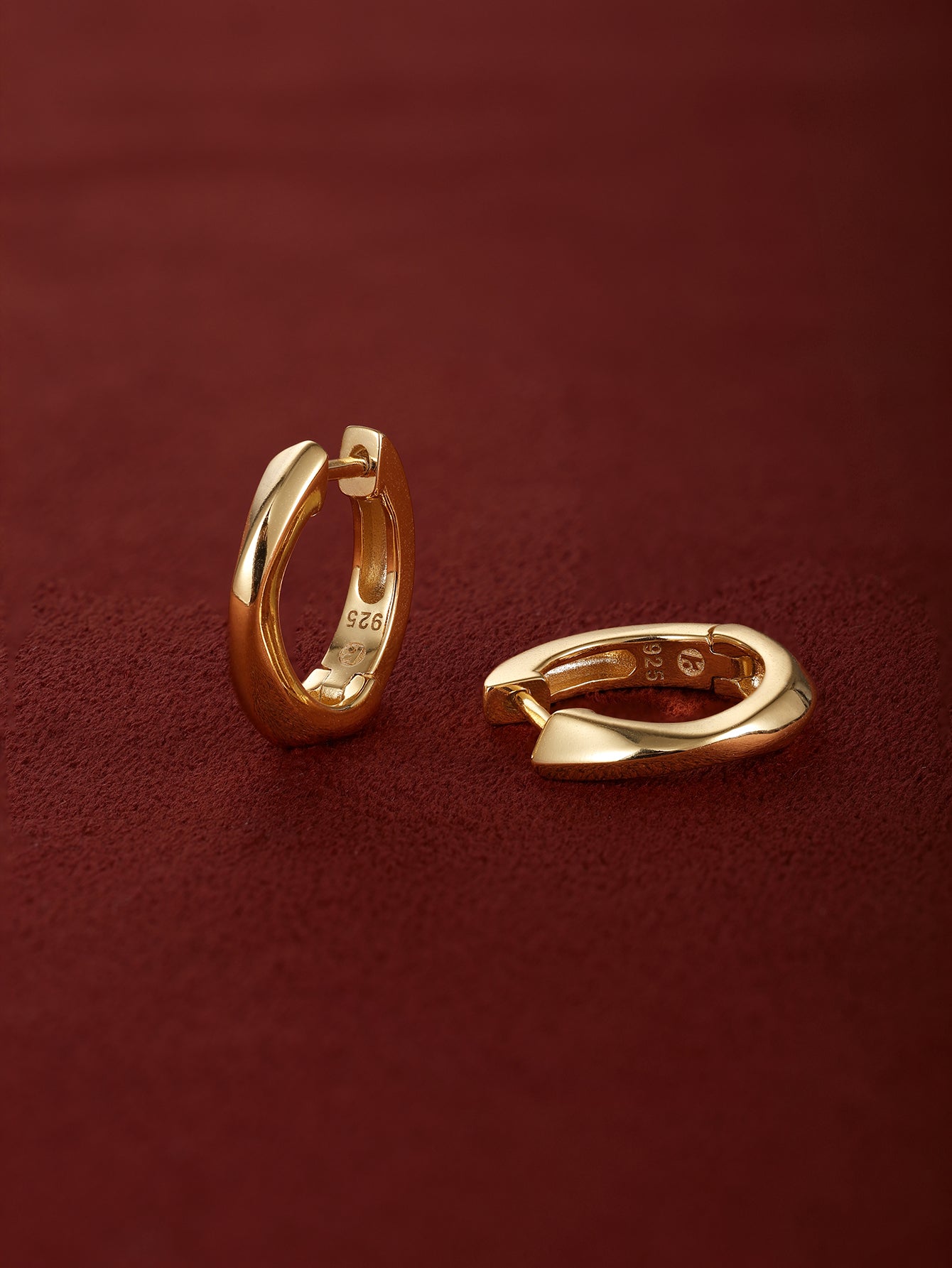 Essentials Twisted Huggies in Gold Plated Sterling Silver