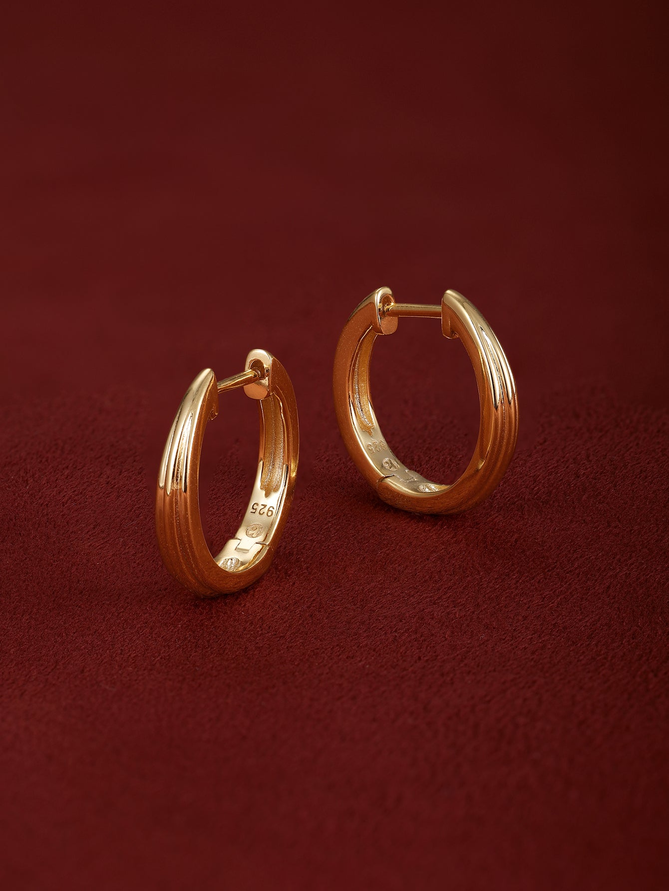 Essentials Linear Huggies in Gold Plated Sterling Silver