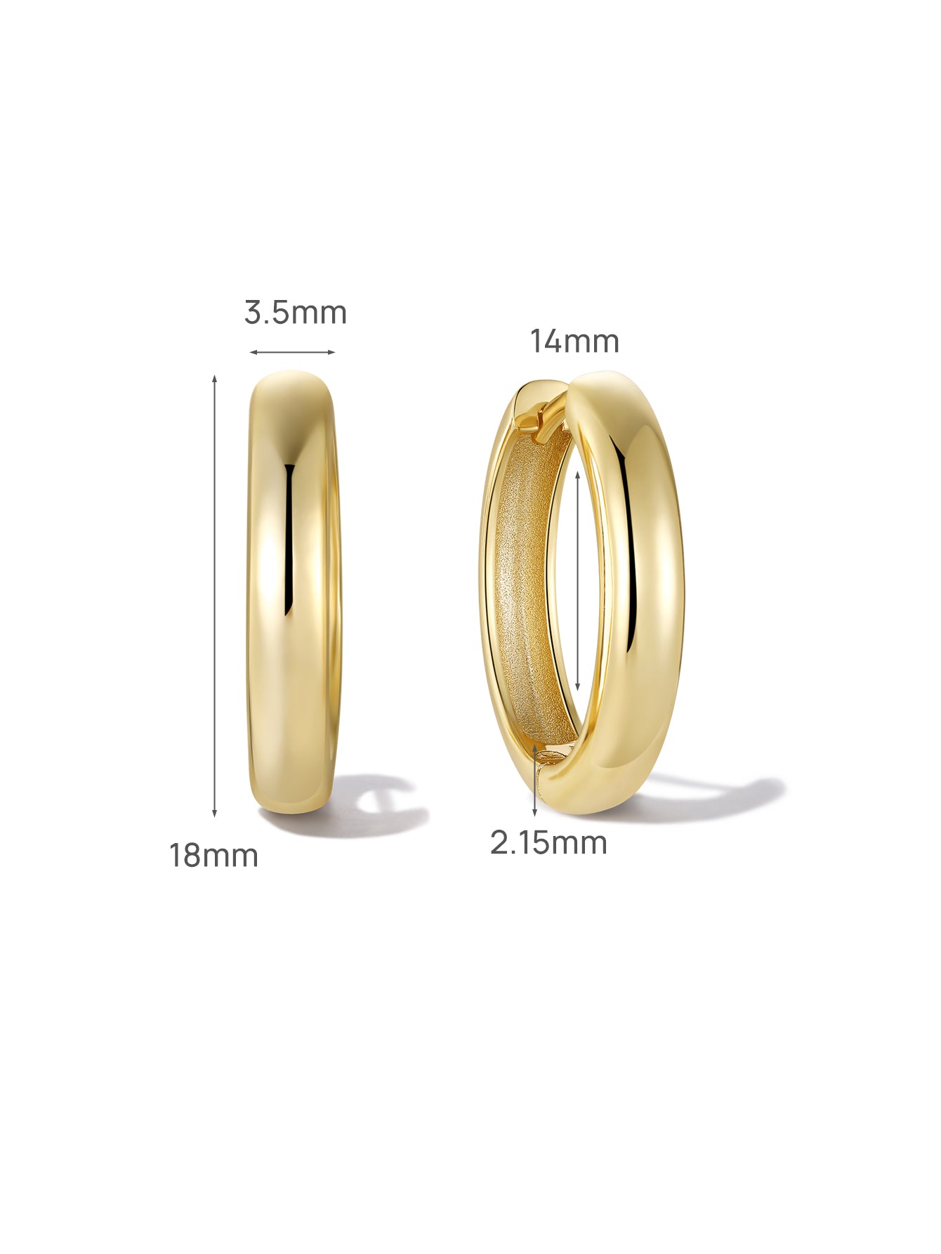 Essentials Tube Huggies in Gold Plated Sterling Silver