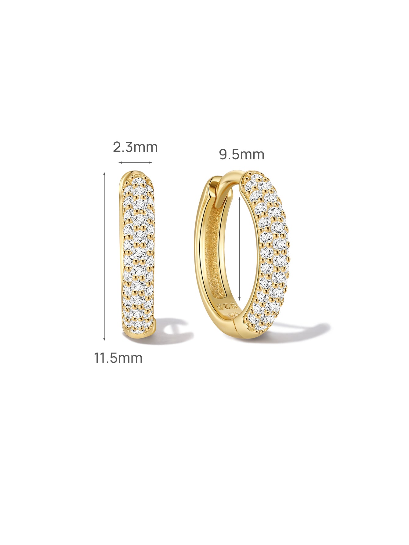 Essentials Pavé Huggies in Gold Plated Sterling Silver