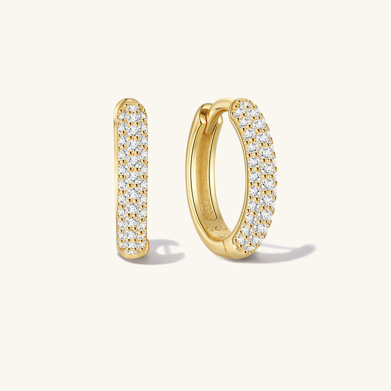 Essentials Pavé Huggies in Gold Plated Sterling Silver