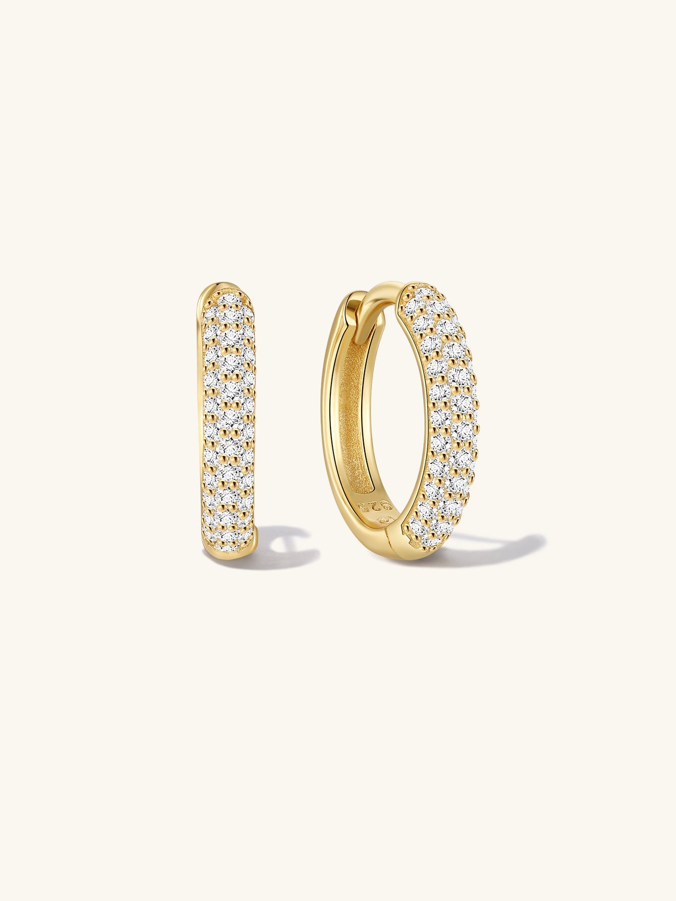 Essentials Pavé Huggies in Gold Plated Sterling Silver