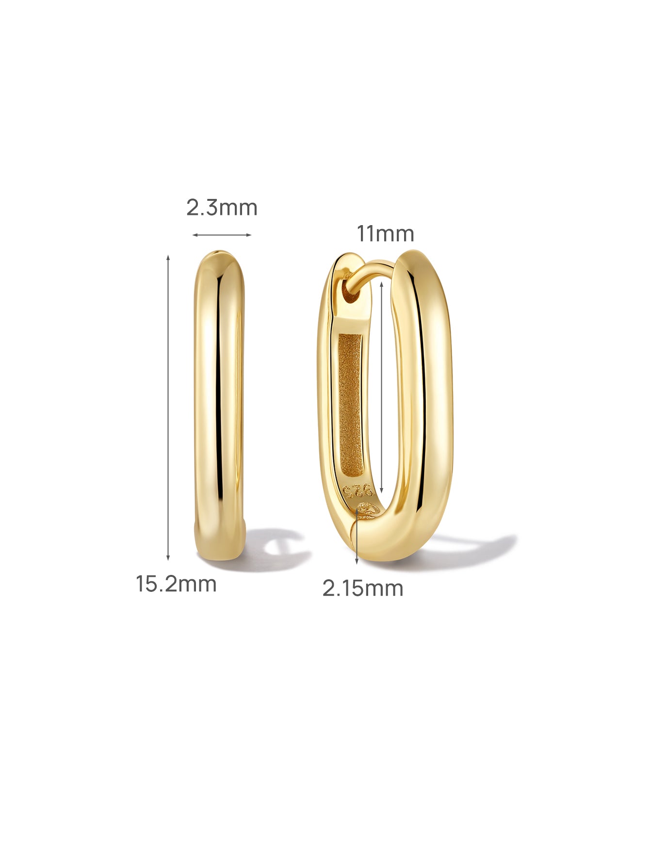 Essentials U Huggies in Gold Plated Sterling Silver