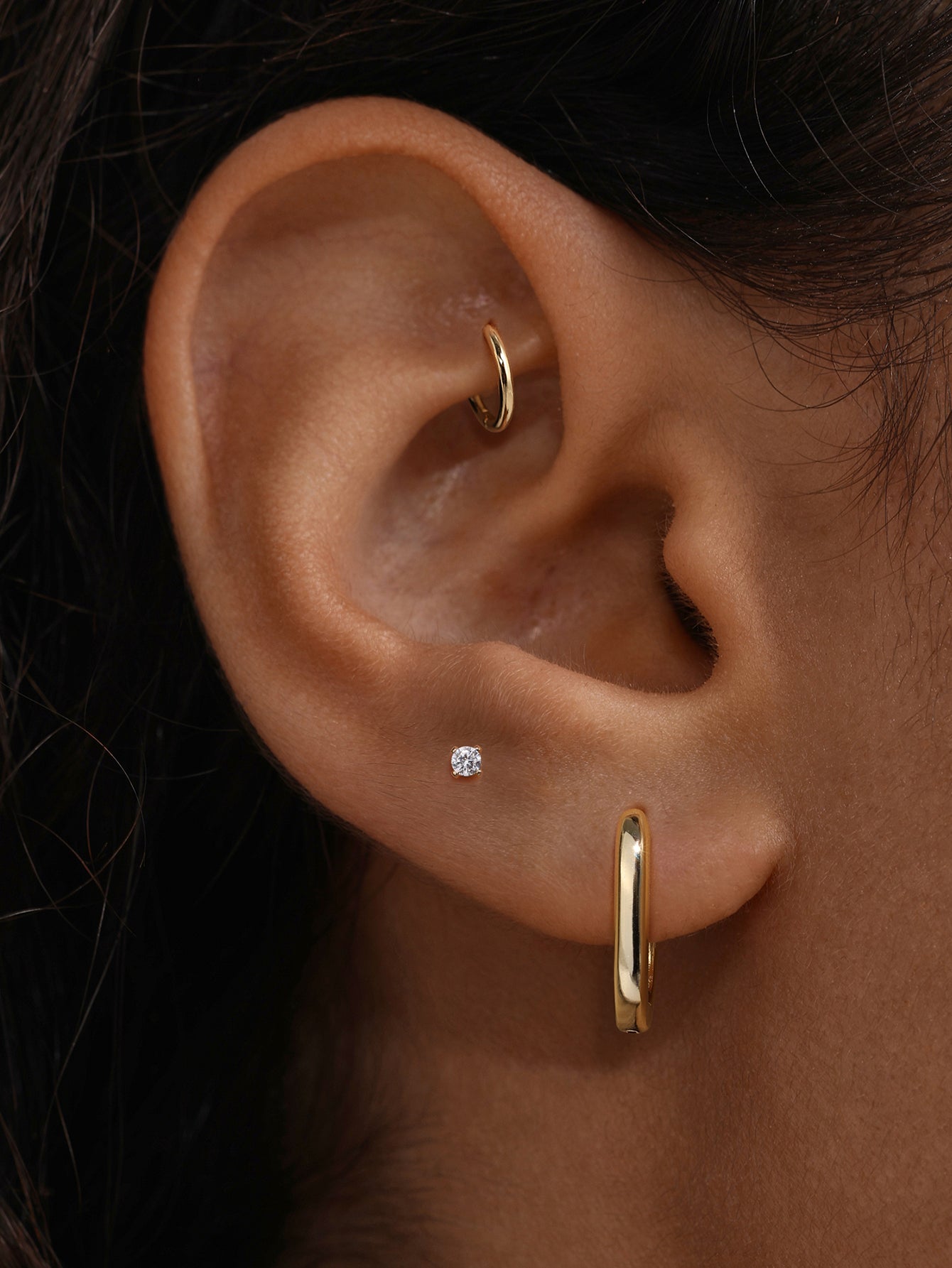 Essentials U Huggies in Gold Plated Sterling Silver