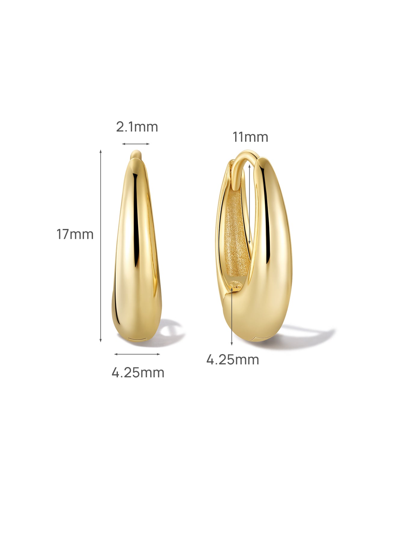 Essentials Oval Drop Huggies in Gold Plated Sterling Silver