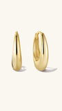 Essentials Oval Drop Huggies in Gold Plated Sterling Silver