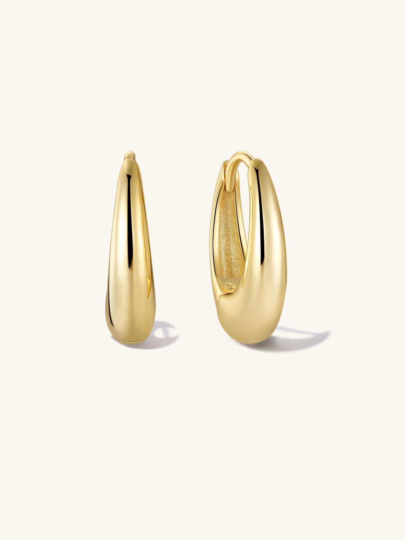 Essentials Oval Drop Huggies in Gold Plated Sterling Silver