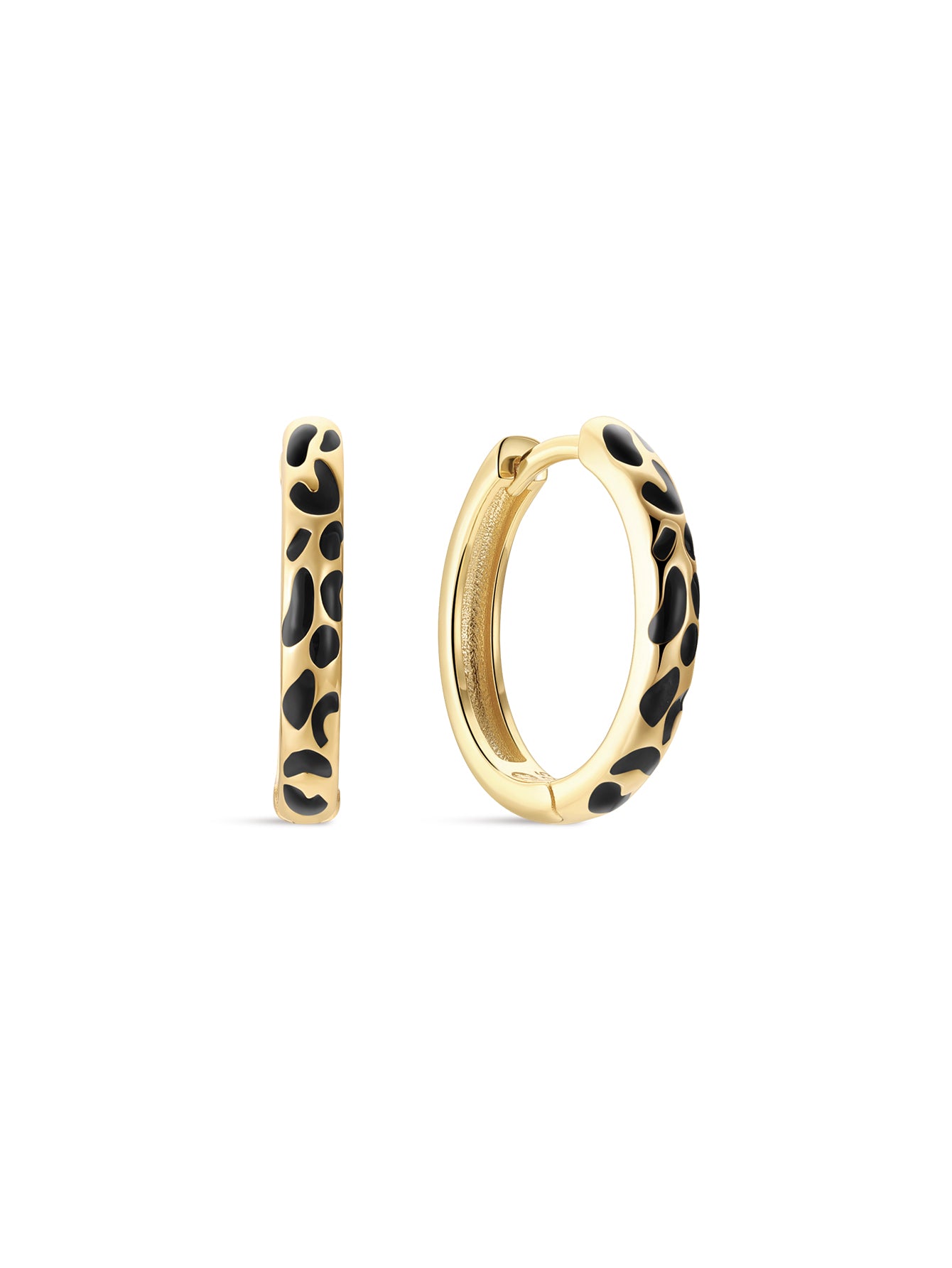 Puzzle Leopard  Hoops in Sterling Silver