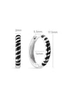 Kosiner Jewelry KOSINER Puzzle 925 Sterling Silver Zebra Stripe Hoop