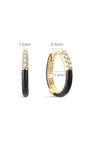 Kosiner Jewelry KOSINER Puzzle 925 Sterling Silver Delicate Black Enamel Hoop